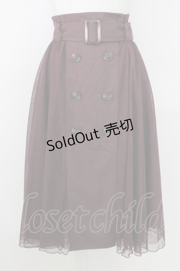 画像1: axes femme / トレンチ風チュールスカート M ワイン T-25-07-22-018-AX-SK-SA-ZT097 (1)