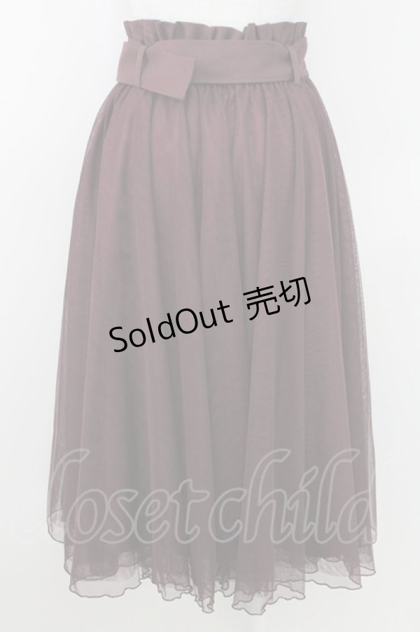 画像2: axes femme / トレンチ風チュールスカート M ワイン T-25-07-22-018-AX-SK-SA-ZT097 (2)