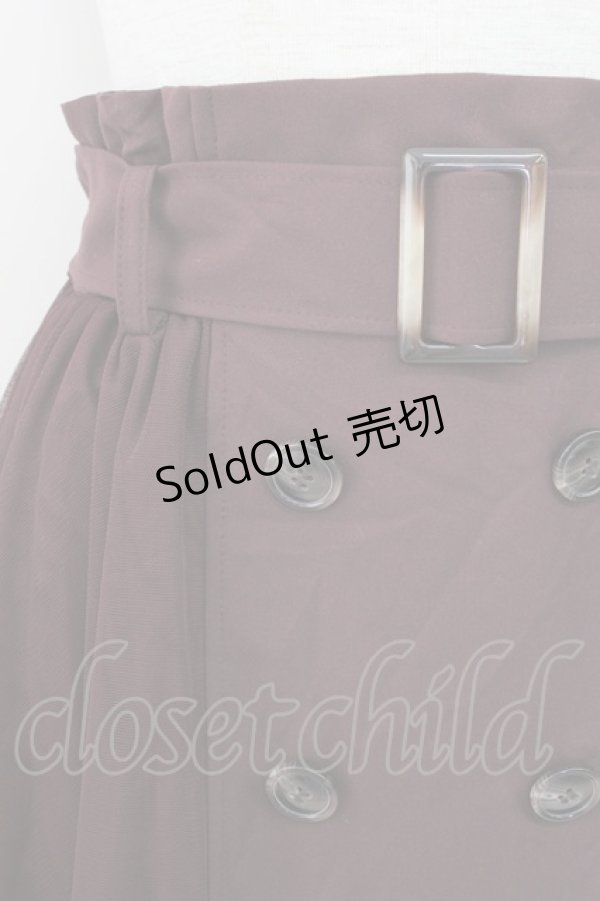 画像3: axes femme / トレンチ風チュールスカート M ワイン T-25-07-22-018-AX-SK-SA-ZT097 (3)