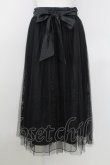 画像2: axes femme / 裏地刺繍プリーツチュールスカート M ブラック T-25-07-22-020-AX-SK-SA-ZT097 (2)