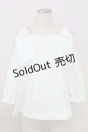 画像: an another angelus / ビッグリボンオフショルブラウス  白 T-25-07-24-001-CA-BL-SA-ZI