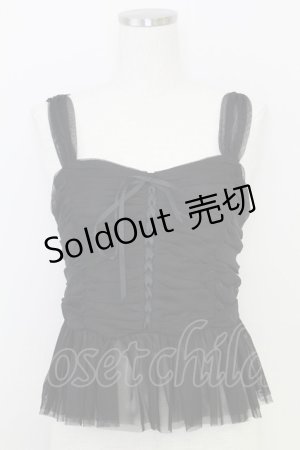画像: an another angelus / レースアップチュールビスチェ  黒 T-25-07-24-023-CA-TO-SA-ZI