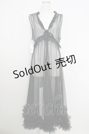 画像: axes femme / レイヤード用チュールワンピース  黒 T-25-07-24-025-AX-OP-SA-ZI