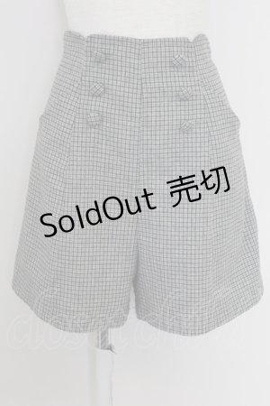 画像: Fi.n.t / チェックハイウエストショートパンツ  グレー T-25-07-24-044-CA-PA-SA-ZI