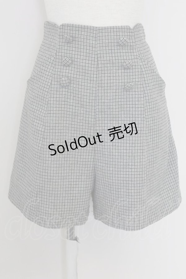 画像1: Fi.n.t / チェックハイウエストショートパンツ  グレー T-25-07-24-044-CA-PA-SA-ZI (1)