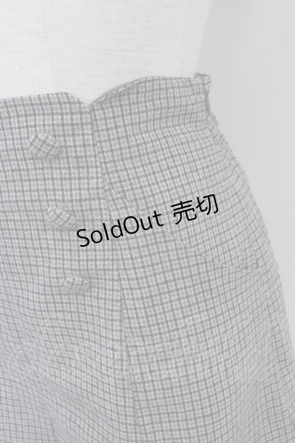 画像3: Fi.n.t / チェックハイウエストショートパンツ  グレー T-25-07-24-044-CA-PA-SA-ZI (3)