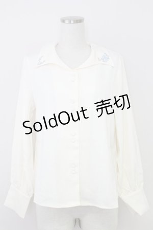 画像: an another angelus / カリグラフィーローズ刺繍衿ブラウス  オフホワイト T-25-07-24-006-CA-BL-SA-ZI