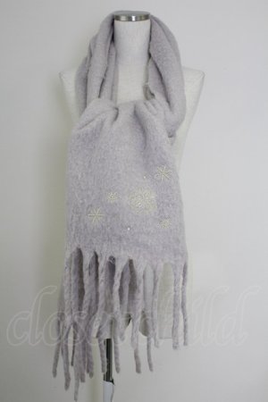 画像: axes femme / 雪の結晶刺繍ストール  グレー T-25-07-24-048-AX-ZA-SA-ZI