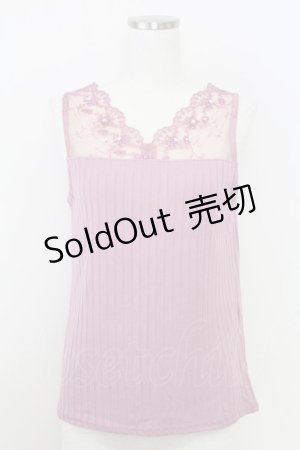 画像: axes femme / 繊細レースタンク  ピンク T-25-07-24-016-AX-TO-SA-ZI