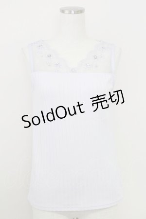 画像: axes femme / 繊細レースタンク  ラベンダー T-25-07-24-017-AX-TO-SA-ZI