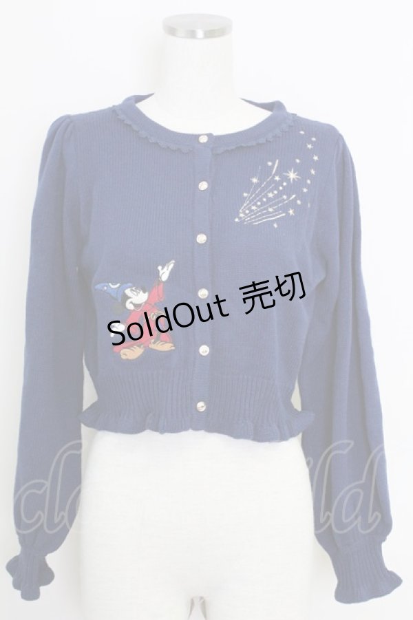 画像1: axes femme kawaii / 【Disney】ファンタジア／ニットカーデ M ネイビー T-25-07-29-001-AX-TO-SA-ZI (1)