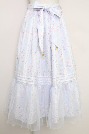 画像: axes femme / ブルーミングサクラスカート  サックス T-25-07-29-021-AX-SK-SA-ZT