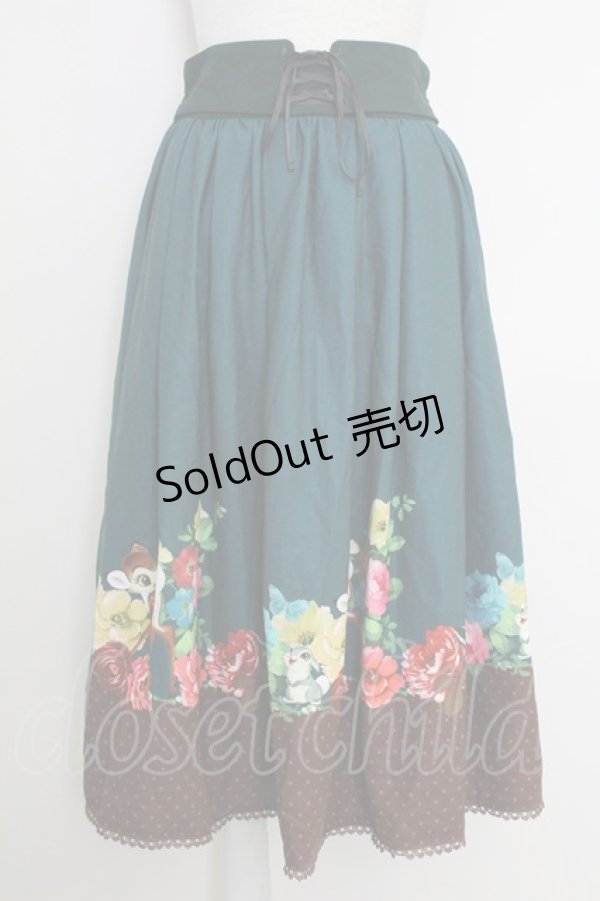 画像1: axes femme POETIQUE / ディズニー バンビ/スカート M グリーン T-25-07-29-023-AX-SK-SA-ZI (1)