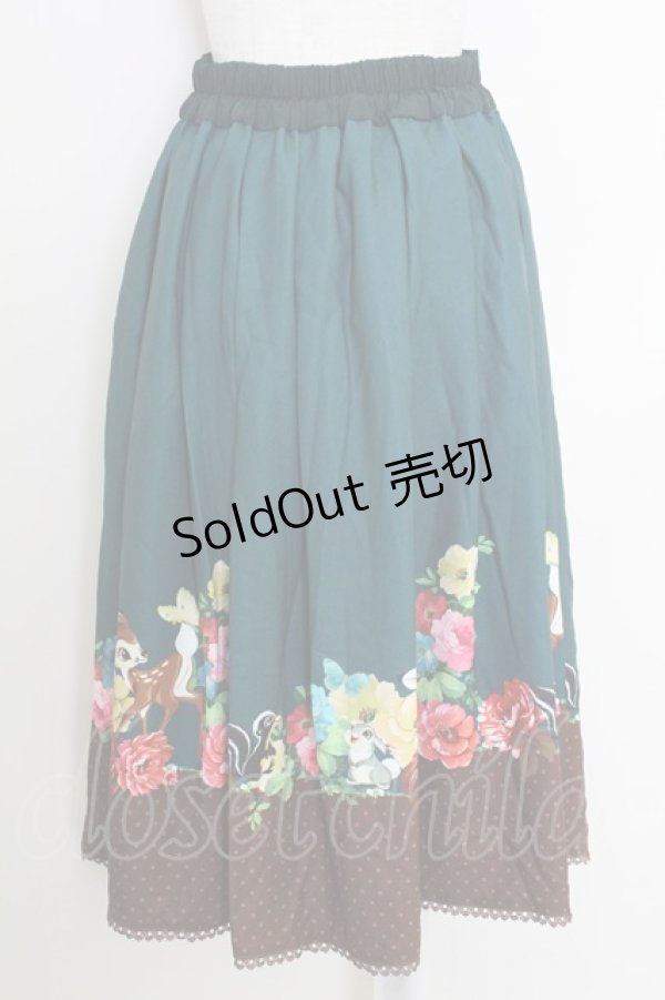 画像2: axes femme POETIQUE / ディズニー バンビ/スカート M グリーン T-25-07-29-023-AX-SK-SA-ZI (2)