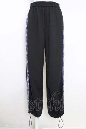 画像: AXES-X / 和柄コラージュラインパンツ M ブラック T-25-07-29-026-AX-PA-SA-ZT