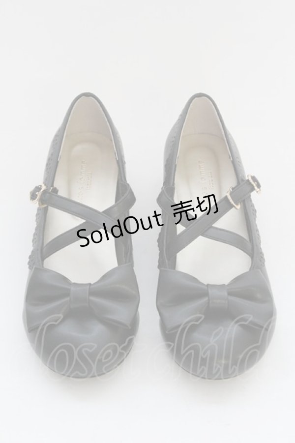 画像2: axes femme kawaii / クロスベルトリボンパンプス L ブラック T-25-07-29-034-AX-SH-SA-ZI (2)