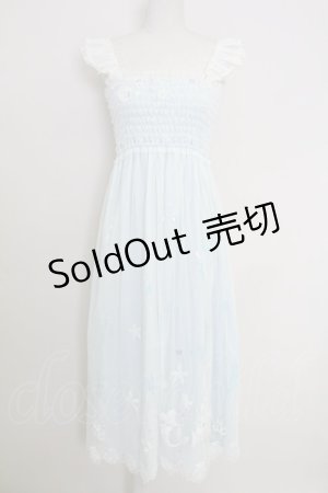 画像: Secret Honey / シェル柄マーメイドワンピース  サックスＸ白 T-25-07-29-012-CA-OP-SA-ZI