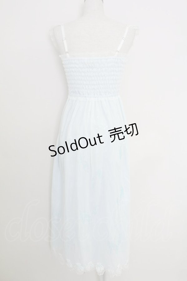 画像2: Secret Honey / シェル柄マーメイドワンピース  サックスＸ白 T-25-07-29-012-CA-OP-SA-ZI (2)