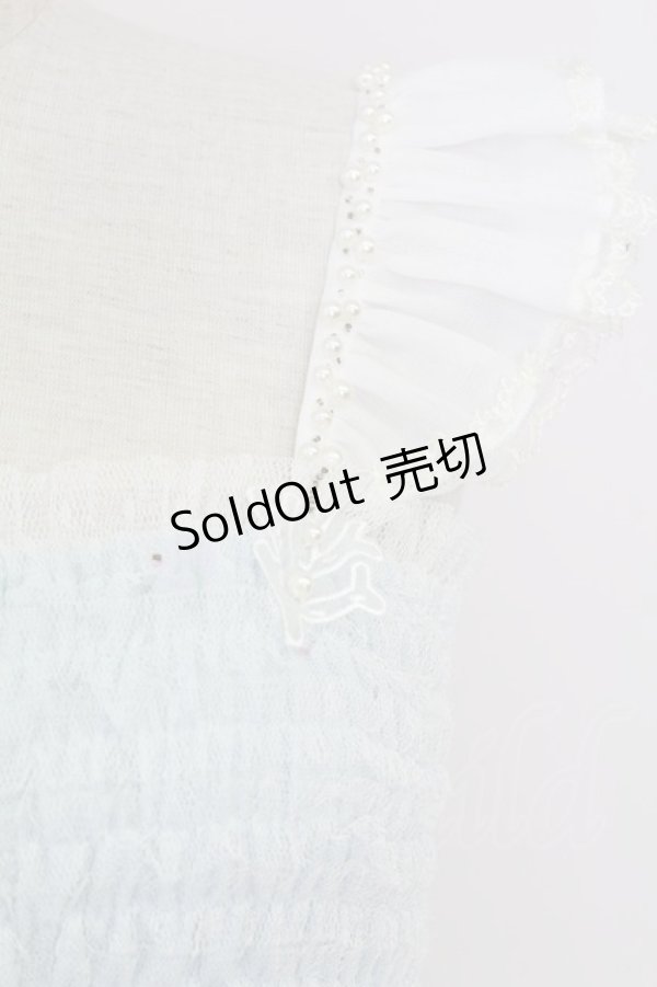 画像3: Secret Honey / シェル柄マーメイドワンピース  サックスＸ白 T-25-07-29-012-CA-OP-SA-ZI (3)