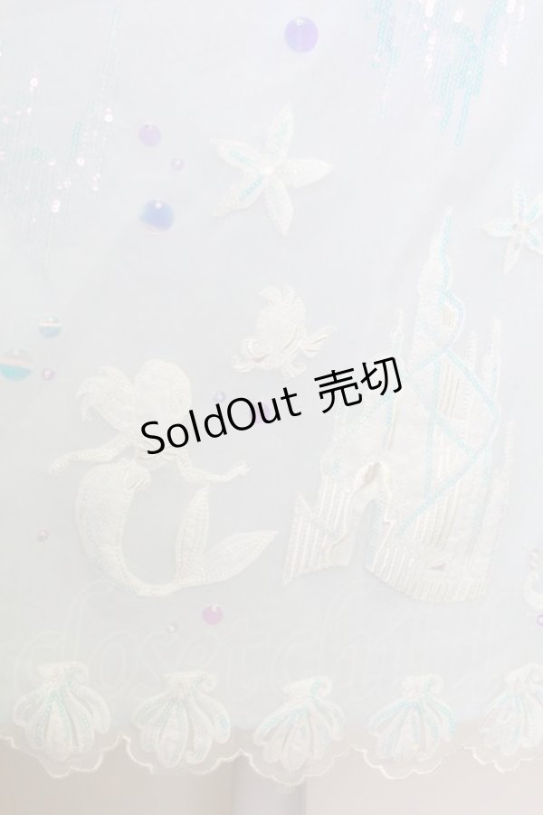 画像5: Secret Honey / シェル柄マーメイドワンピース  サックスＸ白 T-25-07-29-012-CA-OP-SA-ZI (5)