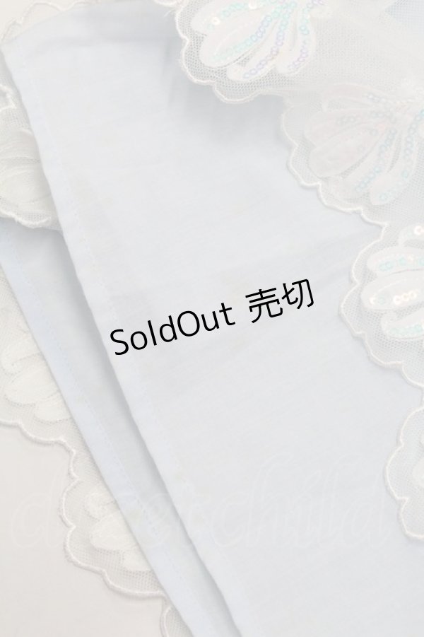 画像6: Secret Honey / シェル柄マーメイドワンピース  サックスＸ白 T-25-07-29-012-CA-OP-SA-ZI (6)