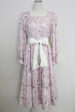 画像: axes femme / 桜柄ティアードワンピース M ピンク T-25-07-29-016-AX-OP-SA-ZT