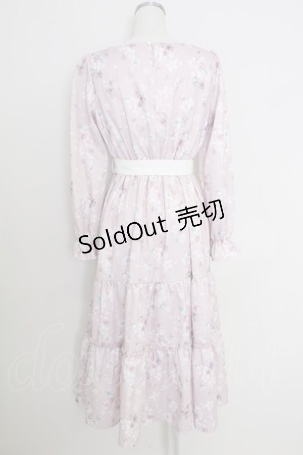 画像2: axes femme / 桜柄ティアードワンピース M ピンク T-25-07-29-016-AX-OP-SA-ZT406 (2)