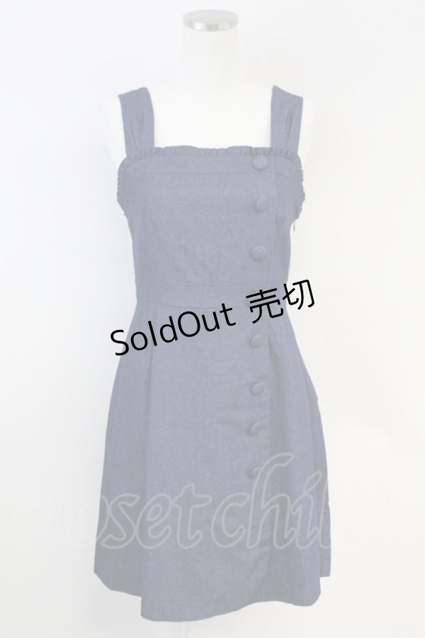 画像1: LODISPOTTO / 後ろダブルリボンデニムジャンパースカート  青デニム T-25-07-31-017-LO-OP-SA-ZT34 (1)