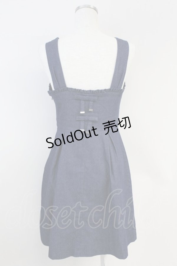 画像2: LODISPOTTO / 後ろダブルリボンデニムジャンパースカート  青デニム T-25-07-31-017-LO-OP-SA-ZT34 (2)