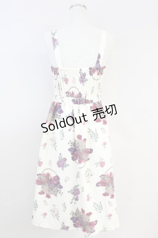 画像2: axes femme / バスケットブーケ柄ジャンスカ  アイボリー T-25-07-31-018-AX-OP-SA-ZT34 (2)