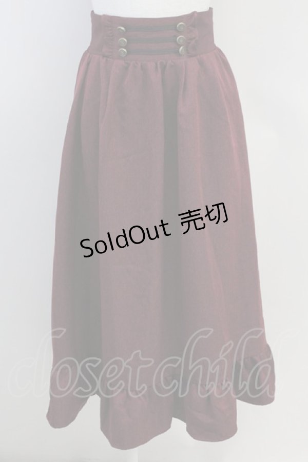 画像1: axes femme / ナポレオンモチーフロングスカート  ボルドー T-25-07-31-020-AX-SK-SA-ZT037 (1)