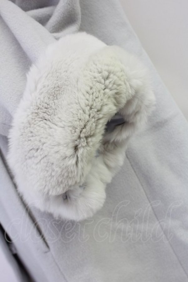 画像4: LODISPOTTO / 3つリボン袖先ファーノーカラーコート  グレーＸゴールド T-25-07-31-002-LO-CO-SA-ZT-C002 (4)