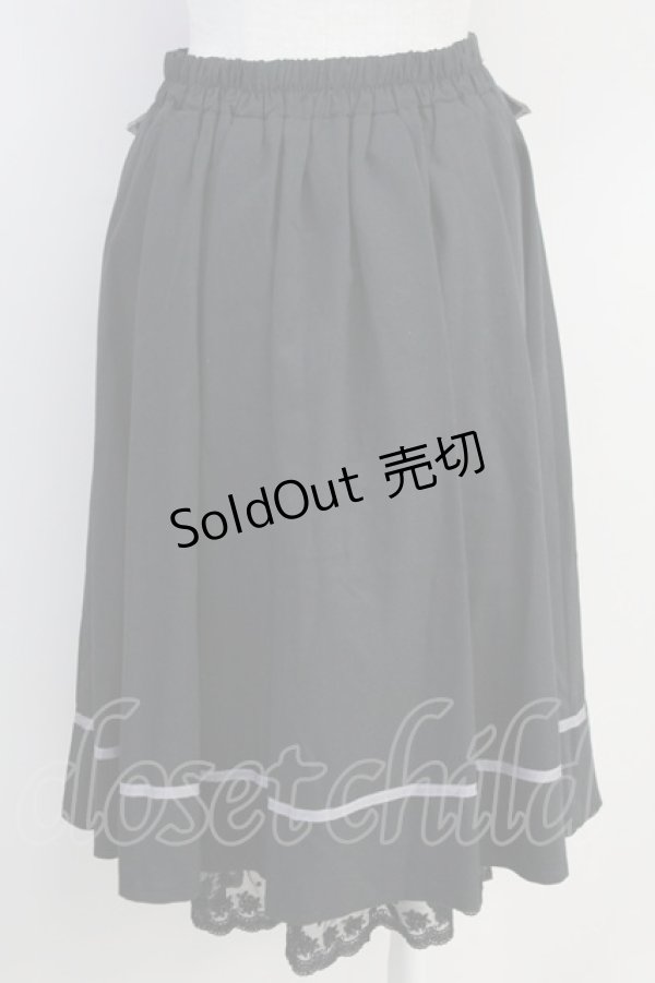 画像2: axes femme / 薔薇×額縁刺繍ミドルスカート  黒Ｘパープル T-25-07-31-025-AX-SK-SA-ZT269 (2)