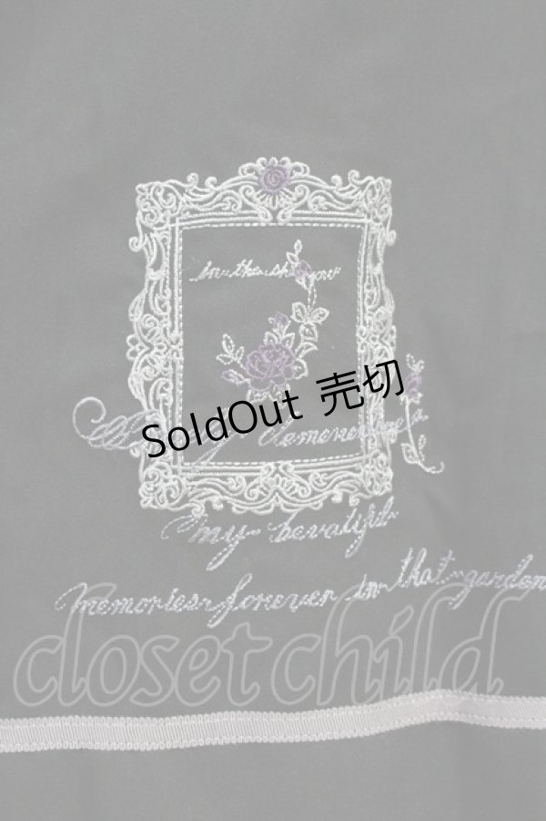 画像3: axes femme / 薔薇×額縁刺繍ミドルスカート  黒Ｘパープル T-25-07-31-025-AX-SK-SA-ZT269 (3)