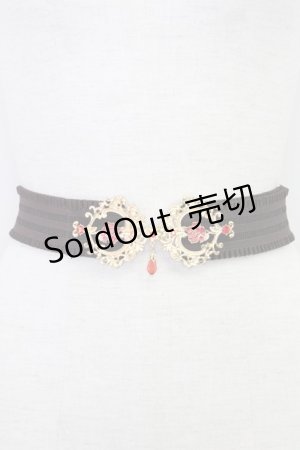 画像: axes femme / 薔薇モチーフゴムベルト  ブラウンＸゴールド T-25-07-31-028-AX-ZA-SA-ZT444-F005