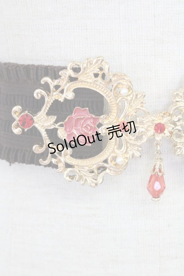 画像2: axes femme / 薔薇モチーフゴムベルト  ブラウンＸゴールド T-25-07-31-028-AX-ZA-SA-ZT444-F005 (2)