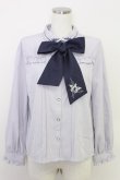画像1: axes femme / バラブーケ刺繍リボンブラウス  ラベンダー T-25-07-31-007-AX-BL-SA-ZT (1)