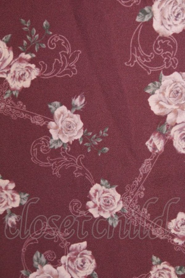画像3: axes femme / レトロオーナメントバラ柄ブラウス  ワイン T-25-07-31-010-AX-BL-SA-ZT074 (3)