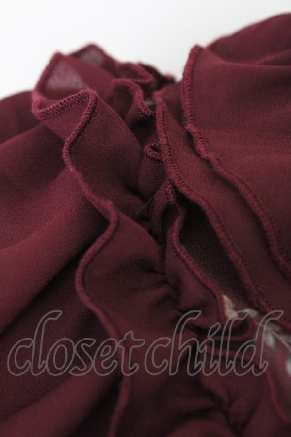 画像6: axes femme / レトロオーナメントバラ柄ブラウス  ワイン T-25-07-31-010-AX-BL-SA-ZT074 (6)