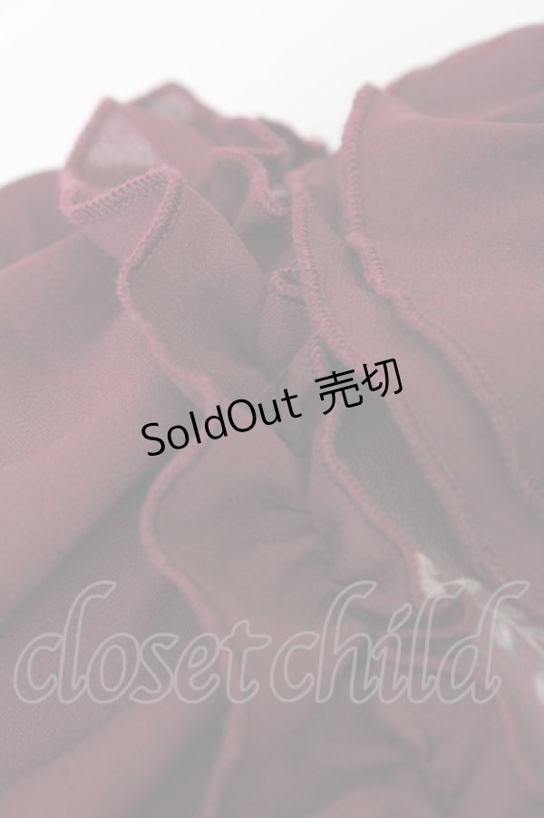 画像6: axes femme / レトロオーナメントバラ柄ブラウス  ワイン T-25-07-31-010-AX-BL-SA-ZT074 (6)