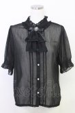画像1: axes femme / カメオ×ジャボブローチ付ブラウス  ブラック T-25-07-31-011-AX-BL-SA-ZT (1)