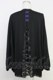 画像2: axes femme / UVカットドルマンカーディガン  黒Ｘ紫 T-25-07-31-013-AX-TO-SA-ZT (2)