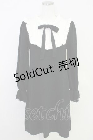 画像: axes femme / ヨーク切替ニットワンピース  ブラック T-25-07-31-015-AX-OP-SA-ZT