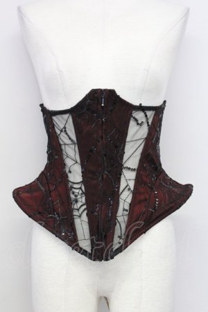 画像: BLOOD SUPPLY（海外ブランド） / スパイダーレースコルセット M ワイン T-25-08-06-001-GO-ZA-SA-ZT
