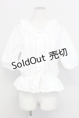 画像: PINK HOUSE / ピンタックリボンブラウス  白 T-25-08-06-003-LO-BL-SA-ZI