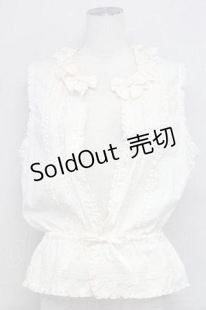 画像: PINK HOUSE / リボンレースピンタックブラウス  アイボリー T-25-08-06-004-LO-BL-SA-ZI