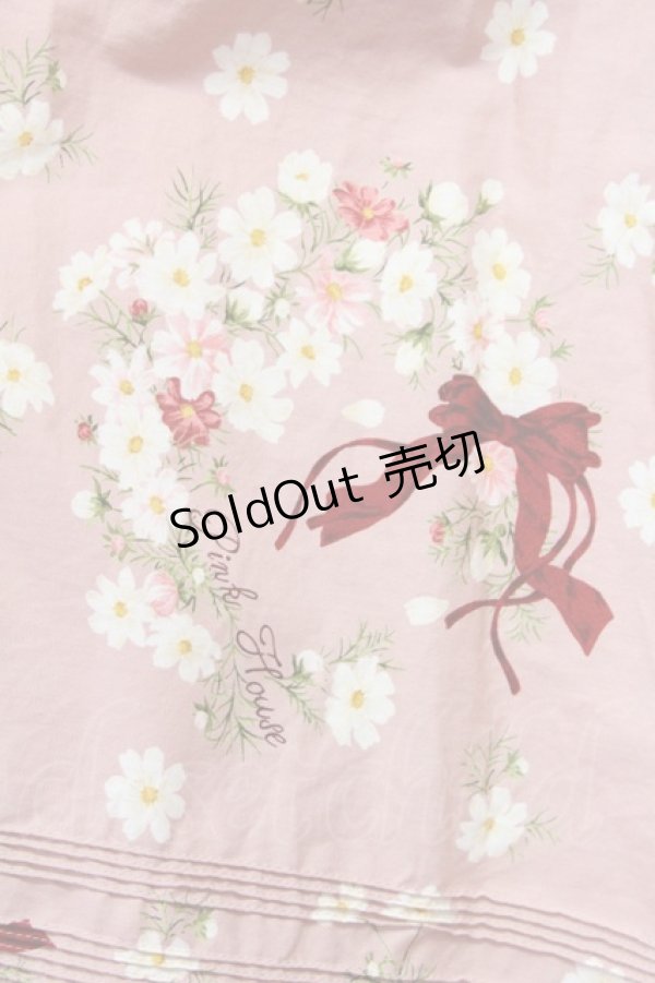pinkrose発送休止中カート♡ PINK HOUSE / 秋桜ブーケリボンスカート ピンク T-25-08-06-032