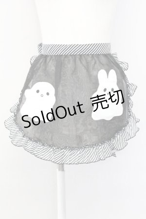 画像: Angelic Pretty / マシュマロおばけエプロン  ブラック T-25-08-06-039-AP-ZA-SA-ZT