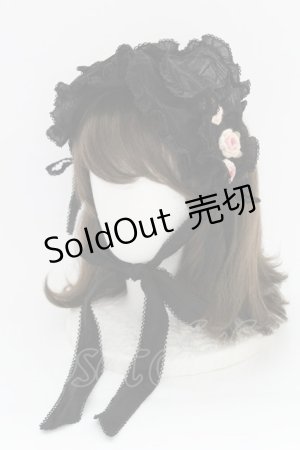 画像: PINK HOUSE / ローズモチーフ付きヘッドドレス  ブラック T-25-08-06-043-LO-AC-SA-ZT