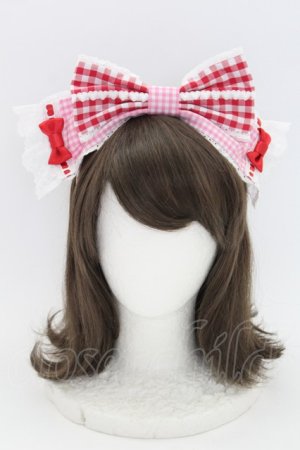 画像: Angelic Pretty / ギンガムシャーベットカチューシャ  アカ×ピンク T-25-08-06-047-AP-AC-SA-ZT